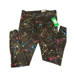 Tipsy Elves Women Leggings Size Medium Paint Splatter Leggings 90s Novelty